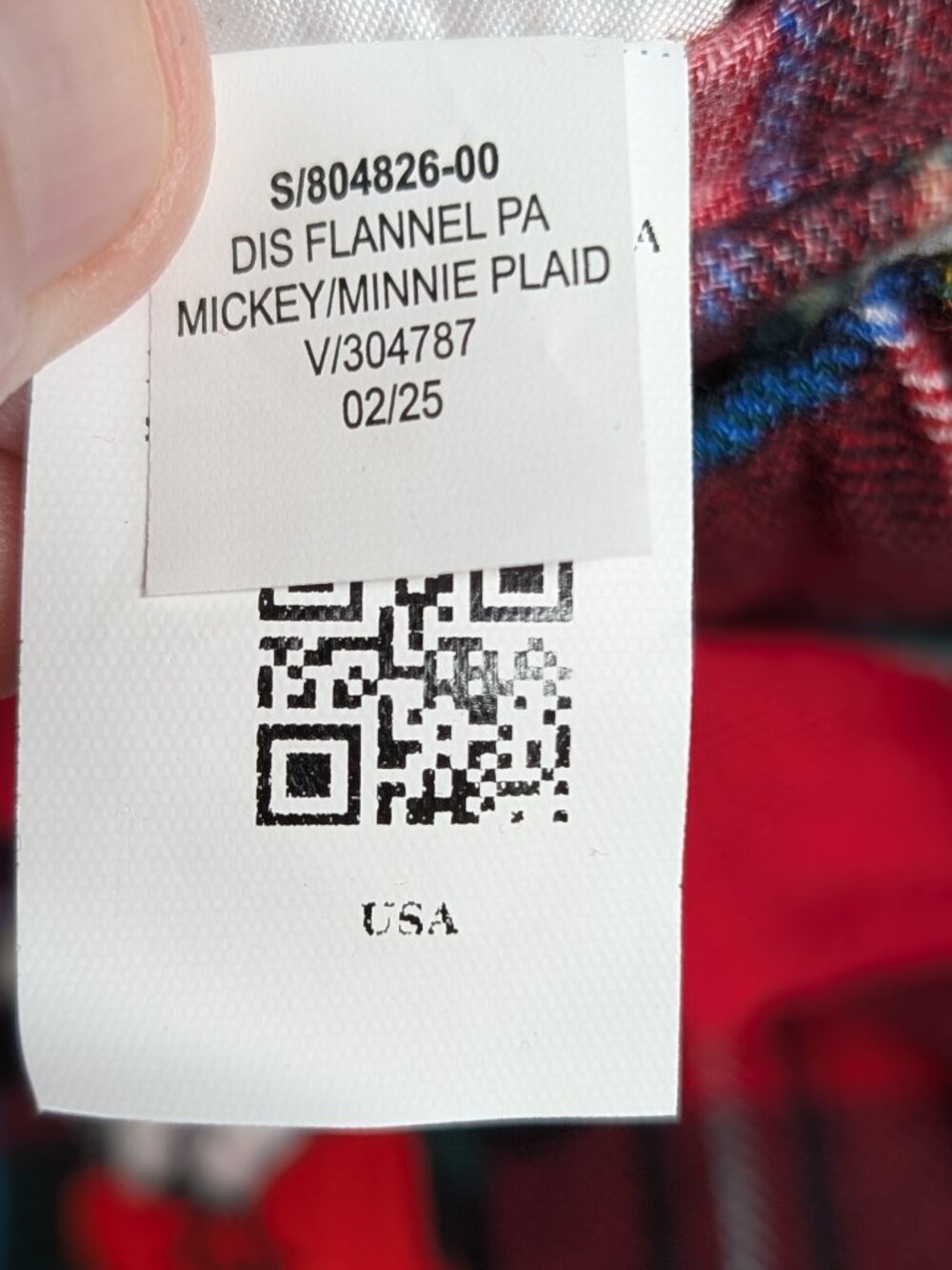 Disney Red Plaid Mickey Mouse Pajama Pants Match the Fam! Size XS NWT - Picture 13 of 13